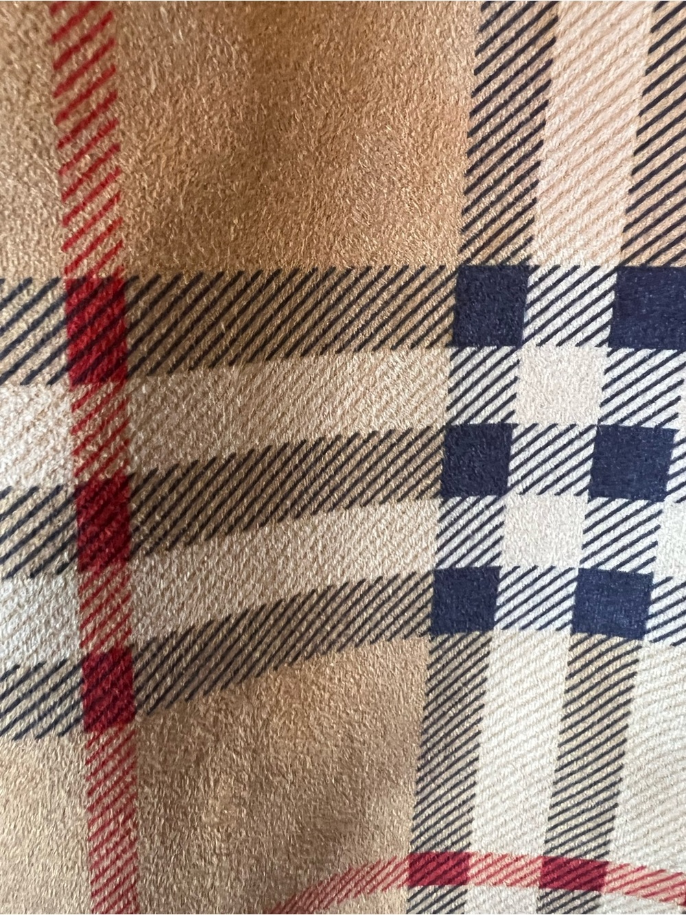 NYGÅRD Trench Coat Plaid Beige Red Blue Belted Classic Long Coat - Picture 8 of 9